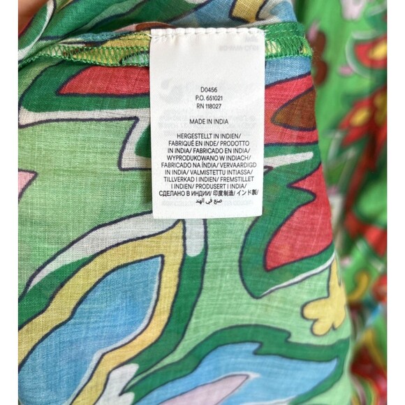 Boden Maxi Dress Green Color Floral Print Long Balloon Sleeves Size 2P NWT - Picture 5 of 8